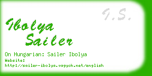 ibolya sailer business card